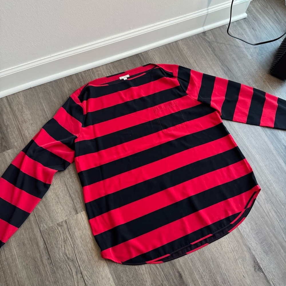 Y2K GAP Red and Black Striped Top Indie Sleaze